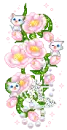 pink flowers and kittens
