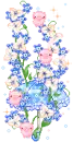 little pigs on flowers