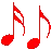 Red Music Notes