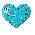 aqua sparklie heart