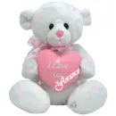 White Bear with Pink Heart