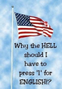 why the hell should i press one for english?