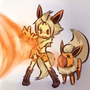 Flareon Girl with Flareon