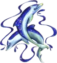 Dolphins with Ribbons