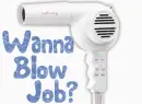Blow Dry (white with sparkles)- Wanna Blow Job?