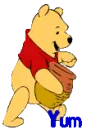 Pooh Walking Eating Hunny (animated)- Yum