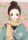 GIRL WITH PINK ROSES