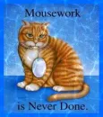 orange cat with a computer mouse