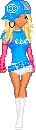 blue and pink doll