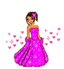 pink hearts girl
