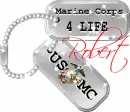 Dog Tags USMC 4 Life (with sparkles)- Robert