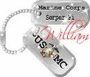 Dog Tags USMC Semper Fi (with sparkles)- William
