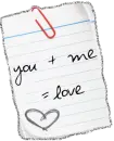 You + me = love