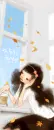 kawaii girl sitting at the window
