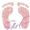 Girl Glitter Footprints- Girl