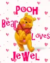 Pooh (with floating hearts)- Pooh Bear Loves Jewel