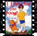 Pooh & Christopher Robbins on film negative (with sparkles)- I Love You too Pooh
