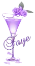 Rose Cocktail Glass Purple - Faye