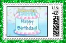 Happy Birthday Cake Stamp (glitter boarder)