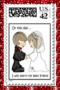 Wedding Bride & Groom Today I Marry My Best Friend Stamp (glitter boarder)