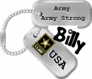 Army Dog Tags (with lightning effects)- Billy