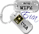 Army Wife Dog Tags (with sparkles)- Erica