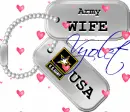 Army Wife Dog Tags (with floating hearts)- Vyolet