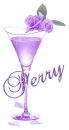 Rose Cocktail Glass Purple - Perry