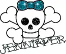 Jenniffer-skull,dark teal bow