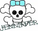 Jenniffer-skull,light teal bow
