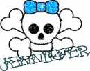 Jenniffer-skull,light blue bow