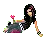 emo girl with flower