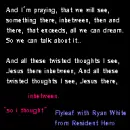 So i thought