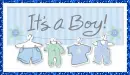 It's a Boy (clothes on clothesline) with glitter boarder