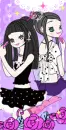 CUTE GIRLS WITH PURPLE FLOWERS