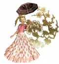 Girl w/ Umbrella Gold