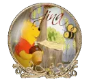 Pooh with hunny bee Snowglobe (with sparkles)- Gina