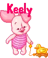 Piglet pulling wagon with rubber duck (animated)- Keely
