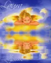 Little Girl Angel on Cloud (with water reflection)- Laura