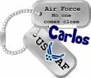 Air Force Dog Tags (with lightning effects)- Carlos