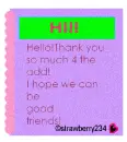 Thanks 4 `d add
