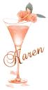 Rose Cocktail Glass Orange - Karen
