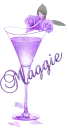 Rose Cocktail Glass Purple - Maggie