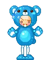 Kawaii bear blue