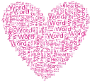 pink word heart