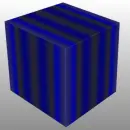 Blue/gray fade Lego style cube