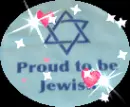 Shield of David (with floating hearts & sparkles)- Proud to be Jewish