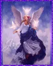Angel Woman in the clouds (glitter boarder)- Jane