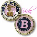 Air Force Coins- Air Force Brat (pink with sparkles)- Vicky