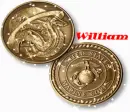 Marine Corp Bulldog Coins (with sparkles)- William